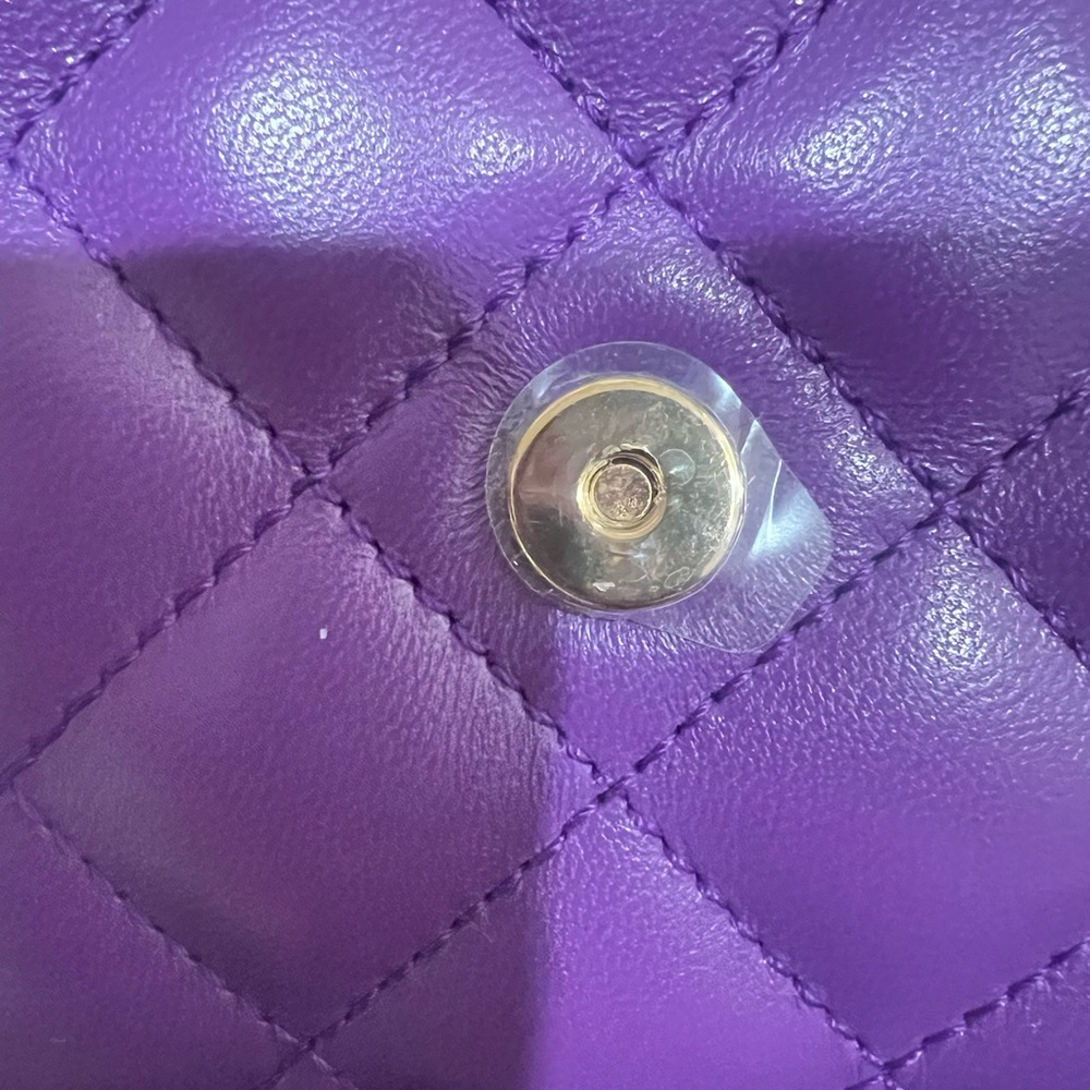 Versace Medusa quilted lamb leather clutch purse with chain. - Picture 7 of 13